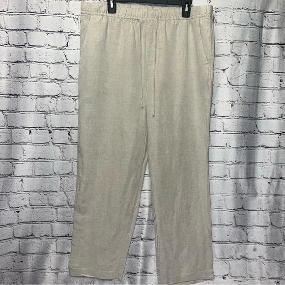 H&M Linen Blend Ankle Length Pants Size Large - Picture 2 of 7
